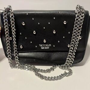 Victoria's Secret Black Studded Chain Bag